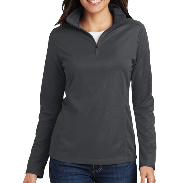 Ladies Pinpoint Mesh 1/2 Zip Thumbnail